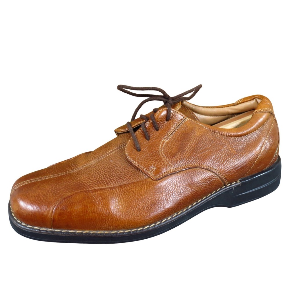 Dockers Trustee Mens Oxford Dress Shoes Size 12 Tan Leather Bicycle Toe Business
